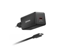 Lenovo GaN Chargeur compact USB-C 65 W avec 1 port USB-C 65 W et câble amovible de 2 m pour ordinateurs portables et appareils mobiles