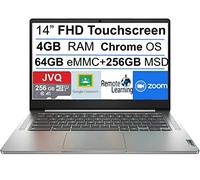 Lenovo Chromebook 3 14'' FHD IPS Écran tactile, MediaTek MT8183 8 cœurs (jusqu'à 2,0 GHz), 320 Go d'espace (64 Go eMMC + 256 Go MSD), 4 Go de RAM, USB Type-C, Chrome OS + JVQ MP, gris arctique, 5 x