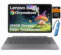 Lenovo Chromebook Duet 11 Tablette portable 2 en 1 avec clavier amovible (écran tactile FHD+ 11", MediaTek Kompanio 838, 4 Go, 320 Go de stockage (64 Go + 256 Go SD)) Webcam 8 MP, Wi-Fi 6, IST HUB