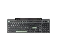 Lenovo Clavier Bluetooth 800 Auto-Chargeur, utilise la lumière ambiante pour Le Chargement, Bluetooth 5.1, Prend en Charge 3 appareils, sans Batterie, sans Fil, Gris