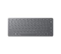 Lenovo Clavier Bluetooth sans fil multi-appareils, connectez jusqu'à 3 appareils simultanément, compatible avec iOS, Android, Windows, profil fin, rechargeable, autonomie de 60 heures, gris fer