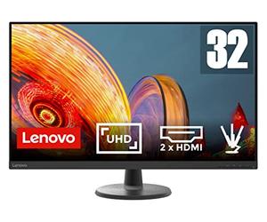 Lenovo D32u-40 - Écran 31.5" 4K QHD (VA, 60Hz, 4ms, HDMI+DP, Câble HDMI) Inclinaison Réglable - Noir