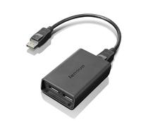 Lenovo DisplayPort to Dual-DisplayPort Monitor Cable USB A Noir