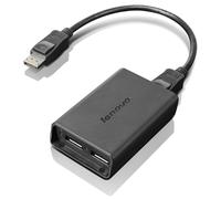 Lenovo DisplayPort to Dual-DisplayPort Monitor Cable USB A Noir