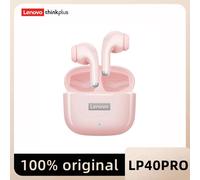 Lenovo-Écouteurs sans fil LP40 Pro TWS,Bluetooth 5.1,Casque sport,Réduction du bruit,Commande tactile,250mAh - Type LP40PRO pink