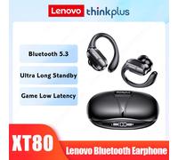 Lenovo-Écouteurs sans fil Thinkplus Count80,Écouteurs de sport Bluetooth TWS,Casque à réduction de bruit,Casque stéréo HiFi - Type XT80 Black