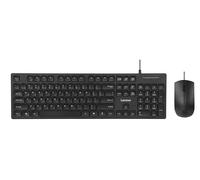 Lenovo Ensemble clavier et souris filaires USB-C 305, noir, résistant aux déversements, bordure étroite, inclinaison réglable, clavier et souris pleine taille, compatible avec ordinateur portable, PC