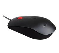 Lenovo Essential - Souris - droitiers et gauchers - optique - 3 boutons - filaire - USB - ThinkRed