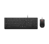 Essential Wired Combo - Ensemble clavier et souris - disposition des zones 2,5 - USB - QWERTY - Anglais US - noir - boîtier marron