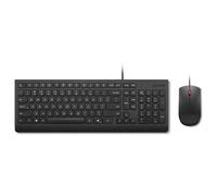 Lenovo Essential Wired Combo Black US Euro Pack clavier souris Universel USB Noir