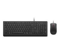 Lenovo Essential Wired Combo - Ensemble clavier et souris - USB - QWERTY - Danois - noir