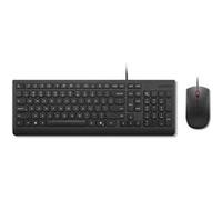 Lenovo Essential Wired Combo - Ensemble clavier et souris - USB - QWERTY - Nordique - noir Noir G