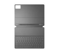 Lenovo Étui de clavier magnétique pour tablette Idea Tab Plus avec connexion à broches Pogo et porte-stylo intégré, housse fine et légère en cuir synthétique, gris Luna