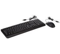 Lenovo Exosquelette 160 Combo clavier et souris avec câble | Exosquelette imperméable | Touches anti-éclaboussures | Souris pleine taille de 1600 dpi | Roue de défilement antidérapante | Support