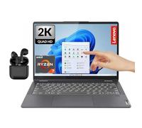 Lenovo Flex Ordinateur portable tactile 2 en 1 2,2 K (2240 x 1400) 14 pouces, écouteurs sans fil, AMD 8-Core Ryzen 7, 16 Go de RAM, 2 To SSD, rétroéclairé, lecteur FP, Win11 Home, Business and Fun