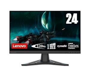 Lenovo G24e-20 - Écran Gaming de 23.8" avec Eyesafe (FHD, VA, 100Hz, 1ms, HDMI+DP, Cable HDMI, FreeSync Premium, Socle en Métal) Réglage en inclinaison - Noir