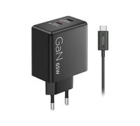 Lenovo Chargeur AATCAT0531 – 65W GaN, double USB-C – Noir
