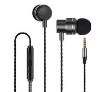 Ecouteurs HF118 Intra-Auriculaires Stéréo Métalliques avec Fil et Microphone Noir