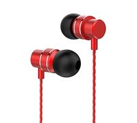 Lenovo HF118 - Écouteurs Intra-Auriculaires Filaires avec Microphone - jack 3,5mm - Rouge