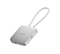 Lenovo Hub de Voyage USB-C 5 en 1, Alimentation 90 W, HDMI 4K 60 Hz, Double Ports USB-C et USB-A, Plug and Play, Compact, Gris argenté