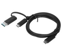 Lenovo Hybrid USB-C avec câble USB-A - 4X90U90618 Noir