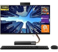 Lenovo IdeaCentre 5 23,8" FHD Écran tactile tout-en-un de bureau, processeur AMD Ryzen 7 5700U, 16 Go de RAM, 512 Go SSD, WiFi6, Bluetooth, Webcam, clavier et souris sans fil, Windows 11 Pro, gris