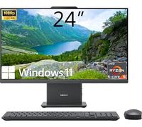 Lenovo IdeaCentre Ordinateur de bureau tout-en-un, écran FHD 24", AMD Ryzen 5 7535HS, 64 Go DDR5, 1 To SSD, Wi-Fi 6, entrée et sortie HDMI, souris et souris sans fil, Windows 11 Home