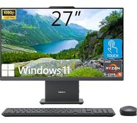 Lenovo IdeaCentre Ordinateur de bureau tout-en-un, écran tactile FHD 27", AMD Ryzen 5 8645HS, 32 Go DDR5, 1 To SSD, Wi-Fi 6, entrée et sortie HDMI, base de charge sans fil, KB et souris sans fil