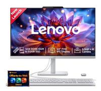 Lenovo IdeaCentre Ordinateur de bureau tout-en-un FHD 24" avec Lifetime Office 365 pour le Web • 32 Go de RAM • 1 To de stockage • Intel Core • Clavier et souris filaires • Windows 11
