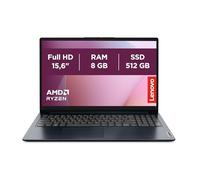 Lenovo IdeaPad 1 Gen 7 Ordinateur portable 15,6" FullHD (AMD Ryzen 7 5700U, 8 Go RAM, 512 Go SSD, AMD Radeon Graphics, sans système d'exploitation) Bleu Clavier QWERTY espagnol