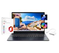 Lenovo IdeaPad 1 Ordinateur portable FHD 15,6", avec Microsoft Office 2024 à vie gratuite, AMD Ryzen 3 7320U, 4 Go de RAM, 256 Go SSD, Windows 11 Pro, bleu abysse, Wi-Fi 6, avec carte SD de 128 Go et