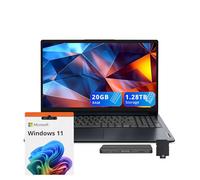 Lenovo IdeaPad 1 Ordinateur portable HD 15,6", Intel Celeron N4500, 20 Go de RAM, 1 To SSD + 128 Go eMMC, carte graphique Intel UHD, WiFi 6, Num Pad, 1 an Office 365, Windows 11, Abyss Blue, Station