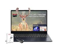 Lenovo Ideapad 1 Ordinateur portable HD 15,6 po, Intel Celeron N4500, 20 Go DDR4, 128 Go eMMC + carte 512 Go, licence Win11Pro Office à vie, WiFi6, Bluetooth, bleu abysse, avec clé USB de 2 To et hub