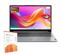 Lenovo IdeaPad 1 Ordinateur portable pour étudiant, processeur Intel Dual Core, 8 Go de RAM, 128 Go SSD + 128 Go eMMC, écran FHD de 15,6", 1 an Office 365, Windows 11 Home, Wi-Fi 6, Webcam, Bluetooth,