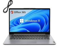 Lenovo IdeaPad 1i Ordinateur portable 14" Intel Quad-Core Pentium Silver N5030, 4 Go de RAM DDR4, 128 Go eMMC, WiFi 6, BT 5.1, gris nuage, 1 an Office 365, Windows 11 S, câble d'extension USB BROAG