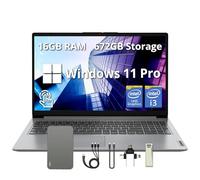 Lenovo IdeaPad 1i Ordinateur portable à écran tactile FHD de 15,6 po, Intel i3-1215U, 16 Go de RAM, 672 Go de stockage (SSD de 512 Go et station d'accueil de 160 Go), carte graphique Intel UHD, webcam