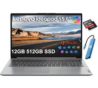 Lenovo IdeaPad 1i Ordinateur portable HD 15,6" (12 Go de RAM, 512 Go SSD + 128 Go eMMC, 1 an Microsoft Office 365, Intel Celeron N4500) pour étudiant, maison, entreprise, pavé numérique, hub IST