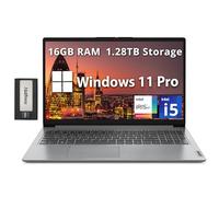 Lenovo IdeaPad 1i Ordinateur portable professionnel FHD 15,6 po, Intel i5-1235U, 16 Go de RAM, 1,28 To de stockage (SSD 1 To + station d'accueil 288 Go), carte graphique Intel Iris Xe, Num Pad, webcam