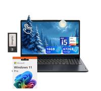 Lenovo IdeaPad 1i Ordinateur portable tactile FHD 15,6 po, Intel i5 1235U, 16 Go de RAM, 672 Go de stockage (SSD 512 Go + station d'accueil 160 Go), carte graphique Intel Iris Xe, caméra HD, Dolby