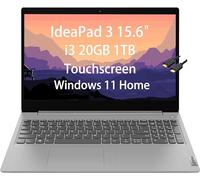 Lenovo IdeaPad 3 Ordinateur portable professionnel à écran tactile 15,6" (Intel Core i3-1115G4, 20 Go de RAM, SSD PCIe 1 To), (Beats i5-8265U)) Wi-Fi 6, câble HDMI IST, Win 11 Home - Modèle 2023 Gris