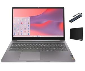 Lenovo IdeaPad 3i Chromebook Ordinateur portable 15,6" FHD, Intel Celeron N4500, 4 Go de mémoire, 64 Go de stockage eMMC, système d'exploitation chromé, gris artique avec accessoires