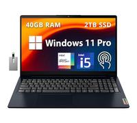 LENOVO IdeaPad 3i Ordinateur portable à écran tactile FHD 15,6 po, Intel Core i5-1155G7, 40 Go de RAM, SSD PCIe 2 To, carte graphique Intel Iris Xe, webcam HD, Dolby Audio, WiFi 6, Win 11, carte USB