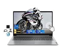 Lenovo Ideapad Écran tactile FHD 15,6 po, Intel 6 cœurs i3-1215U (jusqu'à 4,4 GHz), RAM 24 Go, SSD PCIe 1 To, Bluetooth, Wi-Fi6, USB, lecteur de carte SD, webcam, Win 11 S, Gary avec accessoires