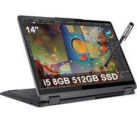 Lenovo IdeaPad Flex 5i Ordinateur portable 2 en 1 (écran tactile FHD+ 14 po, Intel Core i5-1235U, 8 Go de RAM, 512 Go SSD) convertible, empreintes digitales, rétroéclairé, webcam 1080p, autonomie de 9