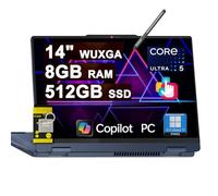 Lenovo IdeaPad Flex 5i Ordinateur portable 2 en 1 WUXGA Touch Intel 12 cœurs Ultra 5 225U (Beats Core 7 150U) 8 Go de RAM 512 Go SSD rétroéclairé pour Creator Designer Business Professional Win11Pro