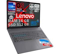 Lenovo IDEAPAD Ordinateur Intel i5-13420H 10 Coeurs 4.9Ghz, RAM 16Go DDR5, SSD 512Go, écran 15,6 FULLHD, WiFi6E, Empreinte Digitale, So français Pro, déjà configuré, Clavier rétroéclairé AZERTY