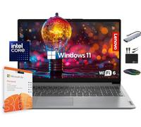 Lenovo IdeaPad Ordinateur portable 2025, écran 15,6", RAM 12 Go, stockage 1,1 To (SSD 500 Go + eMMC 128 Go + 500 Go d'ext), processeur Intel Dual Core, batterie longue, MarxsolAccessory, 1 an Office