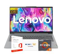 Lenovo Ideapad Ordinateur portable avec Microsoft Office 365, AMD Ryzen 5 5625U (surpasse i7-1260U), écran FHD 15,6", RAM 16 Go, SSD 1 To, clavier rétroéclairé, HDMI, lecteur de carte SD, Windows 11