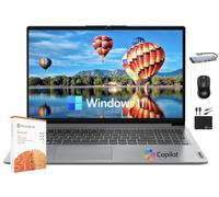 Lenovo IdeaPad Ordinateur portable fin, 36 Go de RAM, 1,5 To de stockage (SSD 1 To et 500 Go externe), processeur Intel Dual Core, écran antireflet de 15,6", WiFi 6, webcam HD, batterie longue, Office