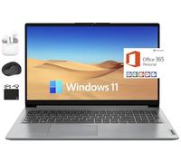 Lenovo IdeaPad Ordinateur portable phare Écran HD 15,6" Processeur Intel Dual Core jusqu'à 2,8 GHz, 8 Go de RAM, 256 Go SSD + 128 Go eMMC, 1-Y Microsoft Office 365, Wi-Fi 6, Webcam, Win 11 +